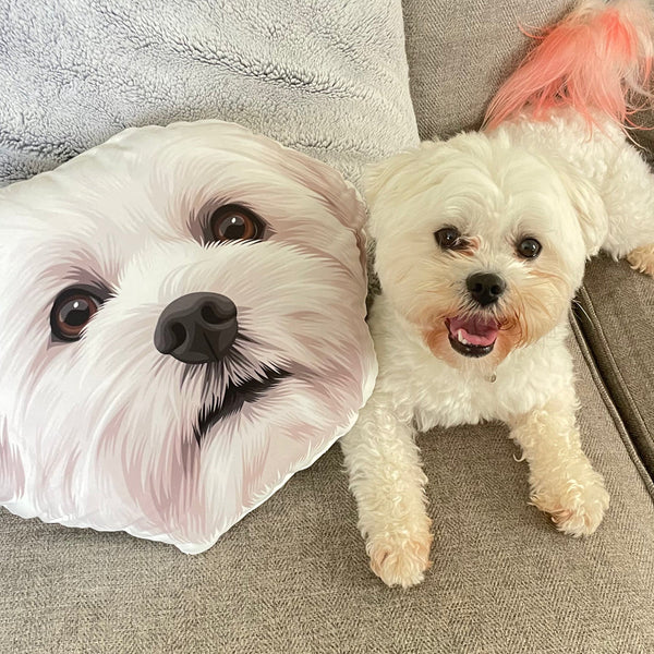 Almohadas con retratos de mascotas con formas personalizadas