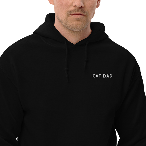 Sudadera con capucha bordada "Cat Dad"