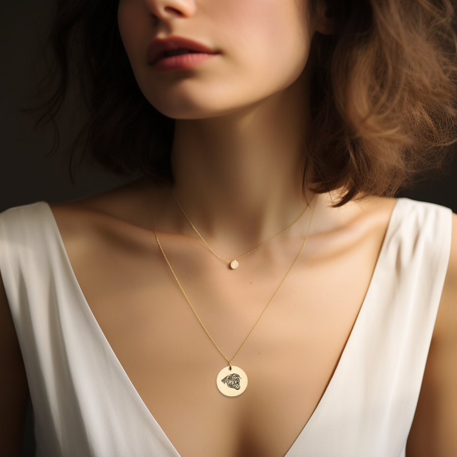 Collar con retrato de mascota grabado personalizado