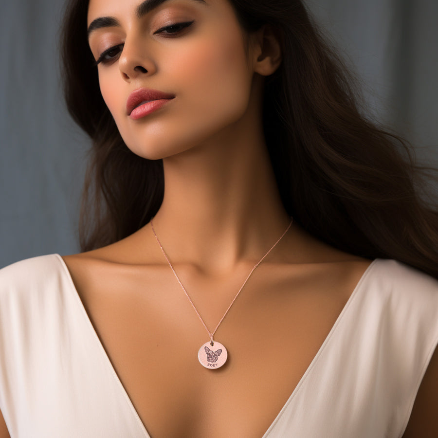 Collar con retrato de mascota grabado personalizado