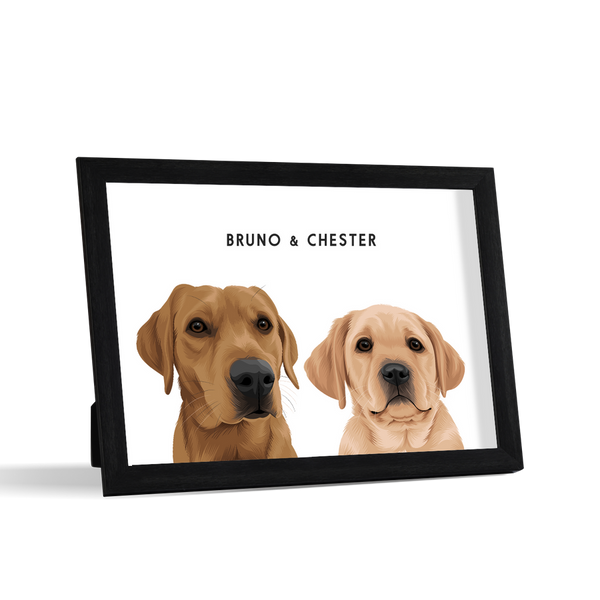 Retrato de dos mascotas para escritorio