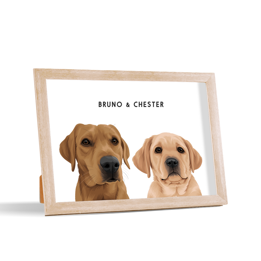 Retrato de dos mascotas para escritorio