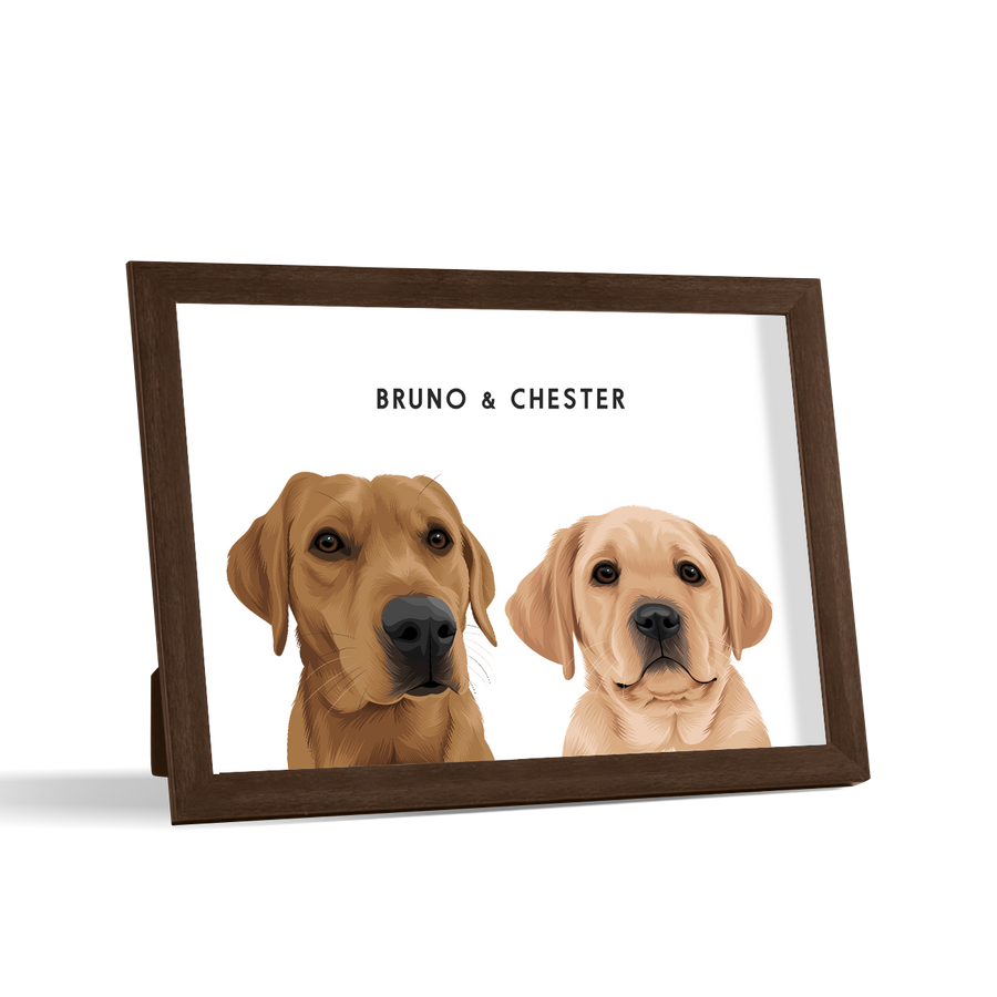 Retrato de dos mascotas para escritorio