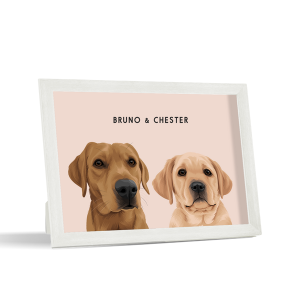 Retrato de dos mascotas para escritorio