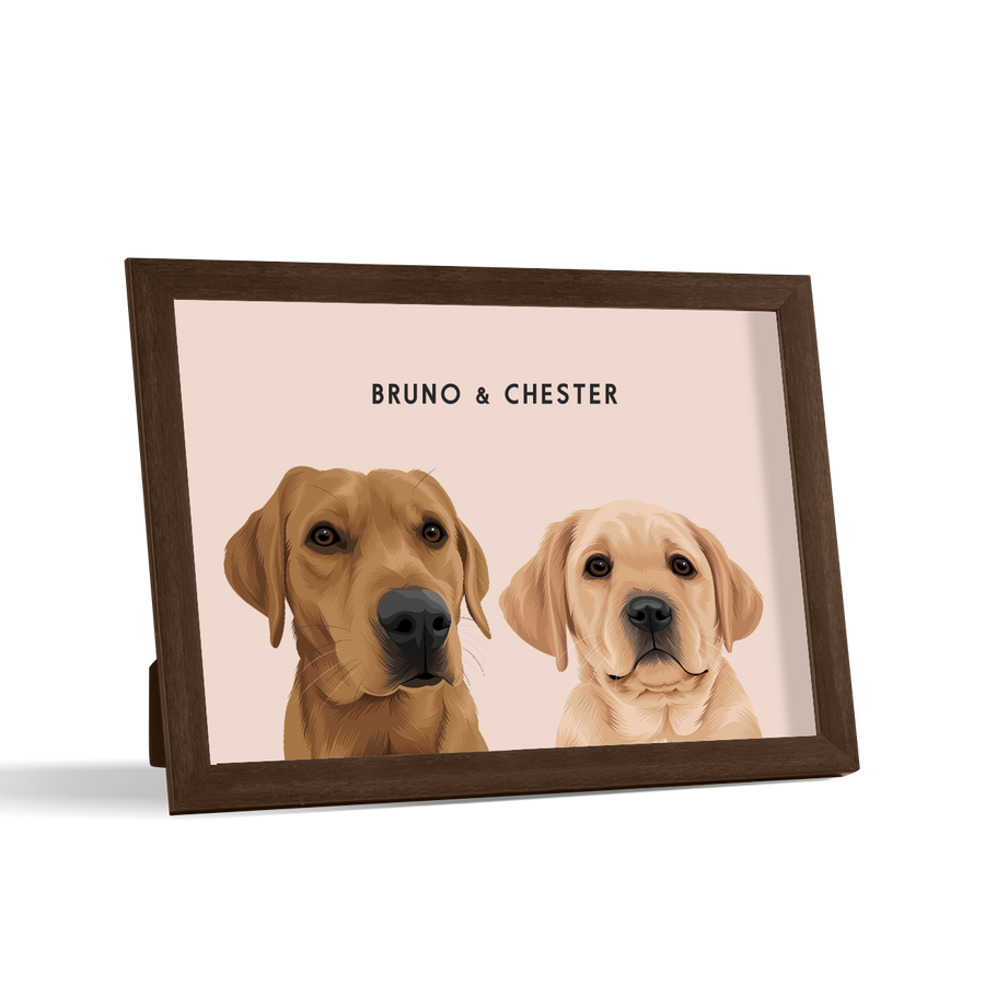 Retrato de dos mascotas para escritorio