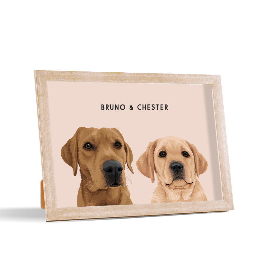 Retrato de dos mascotas para escritorio