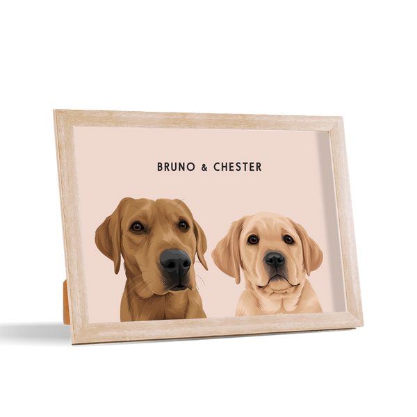 Retrato de dos mascotas para escritorio