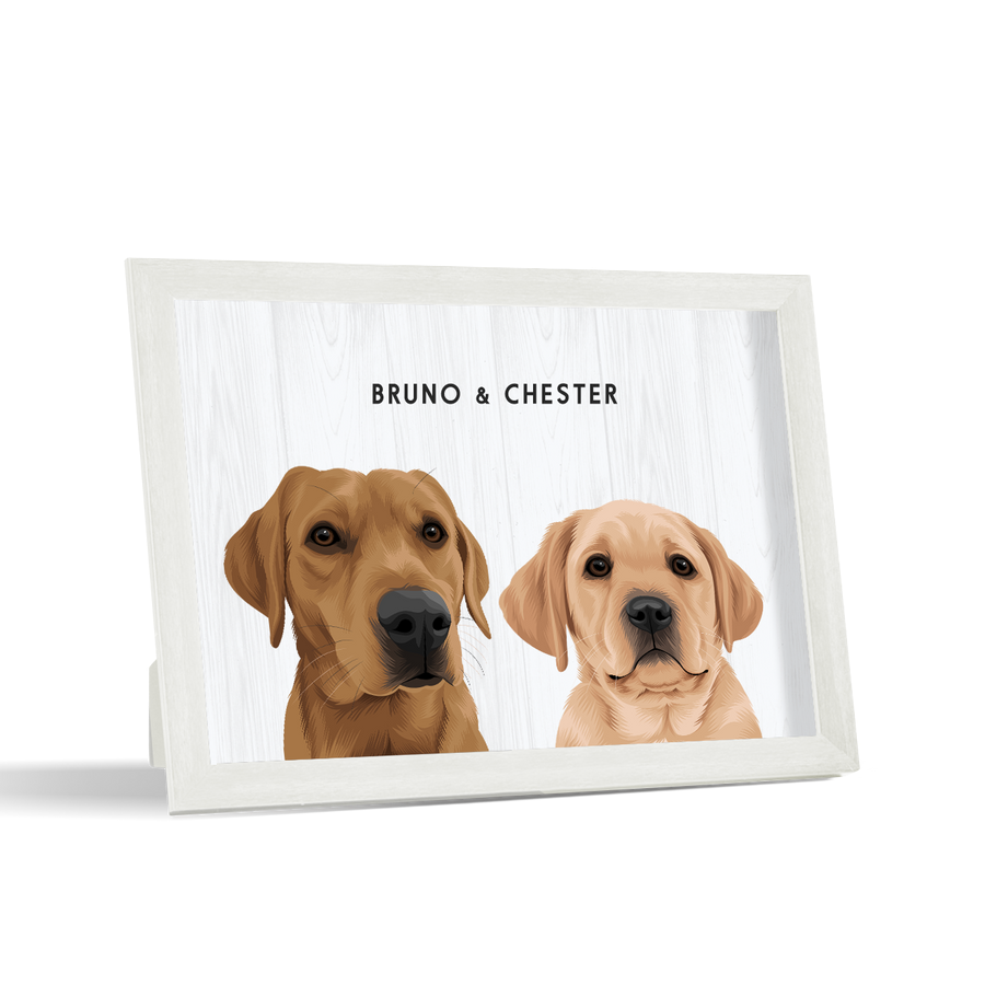 Retrato de dos mascotas para escritorio