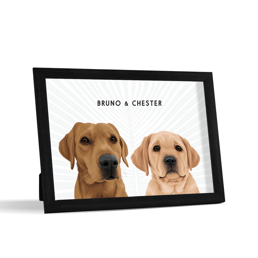 Retrato de dos mascotas para escritorio