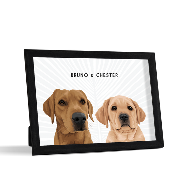 Retrato de dos mascotas para escritorio