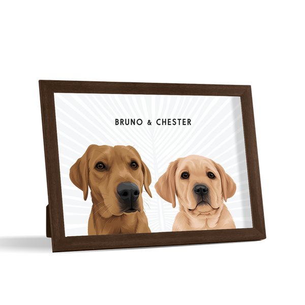 Retrato de dos mascotas para escritorio