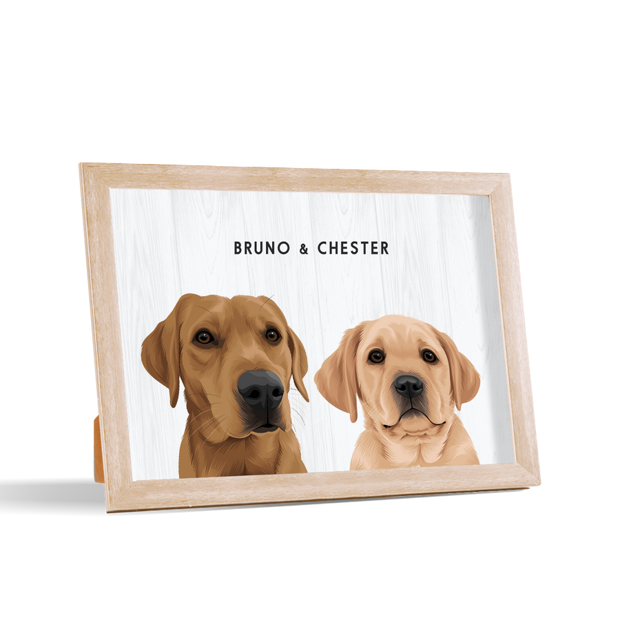 Retrato de dos mascotas para escritorio