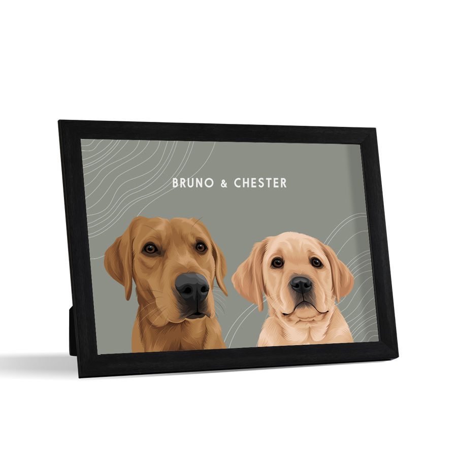 Retrato de dos mascotas para escritorio