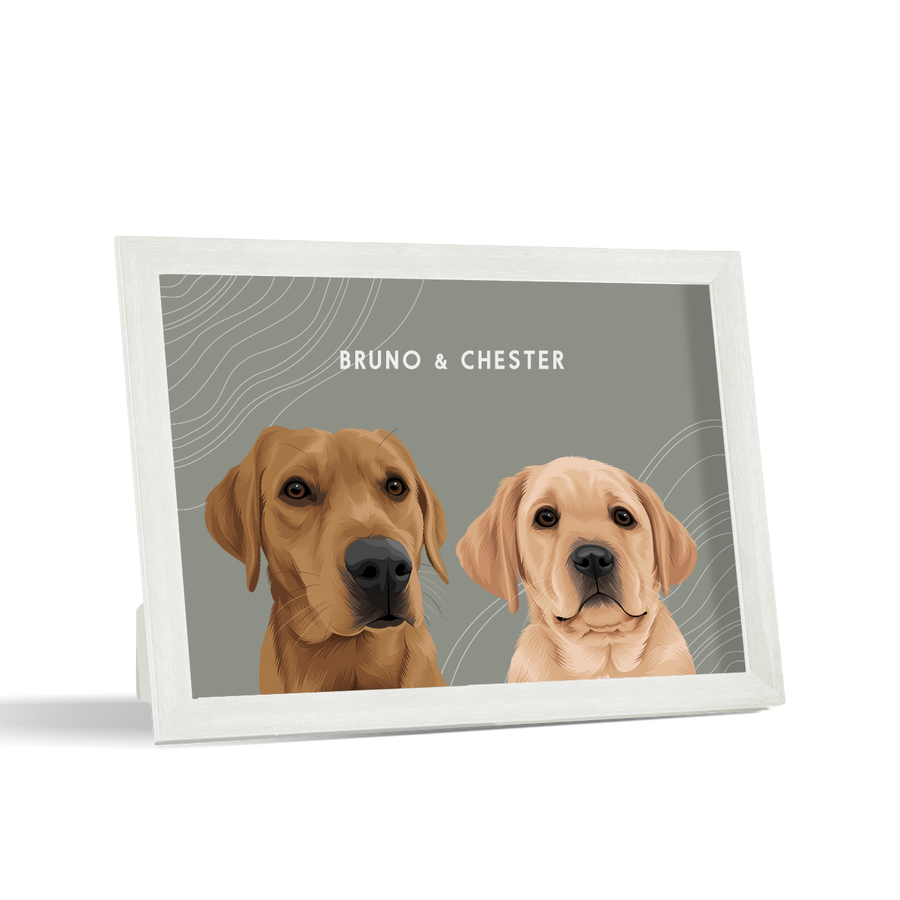 Retrato de dos mascotas para escritorio