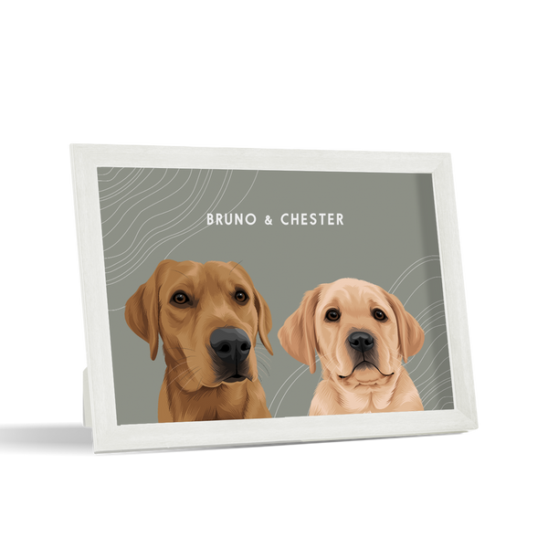 Retrato de dos mascotas para escritorio