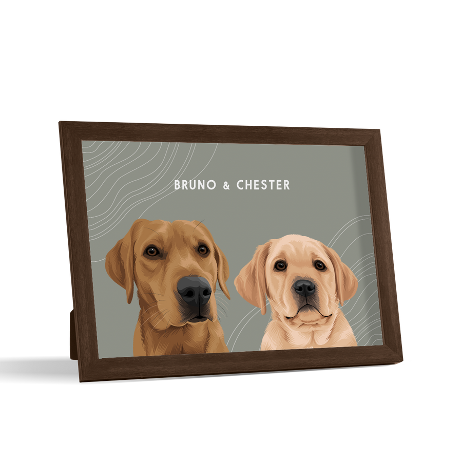 Retrato de dos mascotas para escritorio