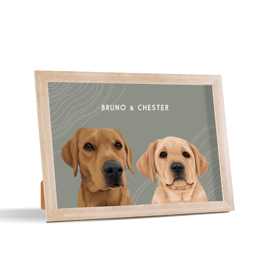 Retrato de dos mascotas para escritorio