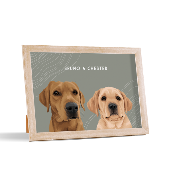 Retrato de dos mascotas para escritorio