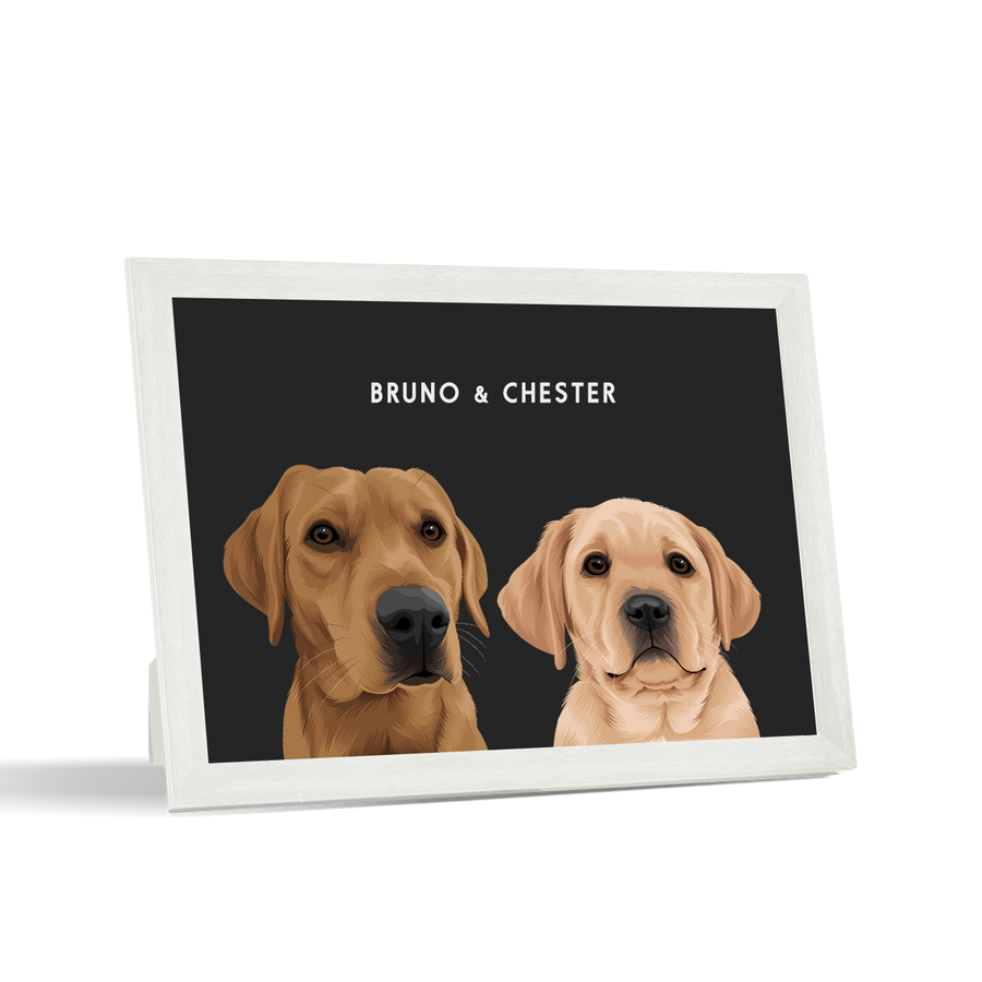 Retrato de dos mascotas para escritorio