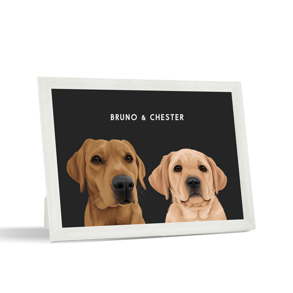 Retrato de dos mascotas para escritorio