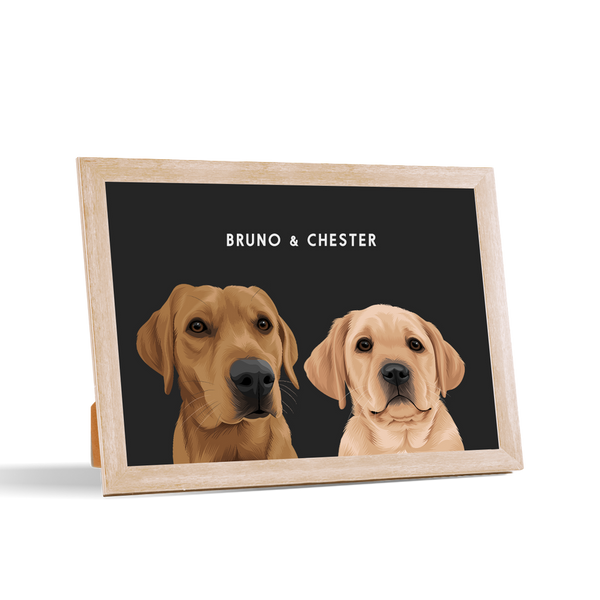 Retrato de dos mascotas para escritorio