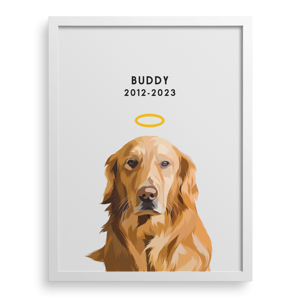 Retrato conmemorativo de mascota con halo