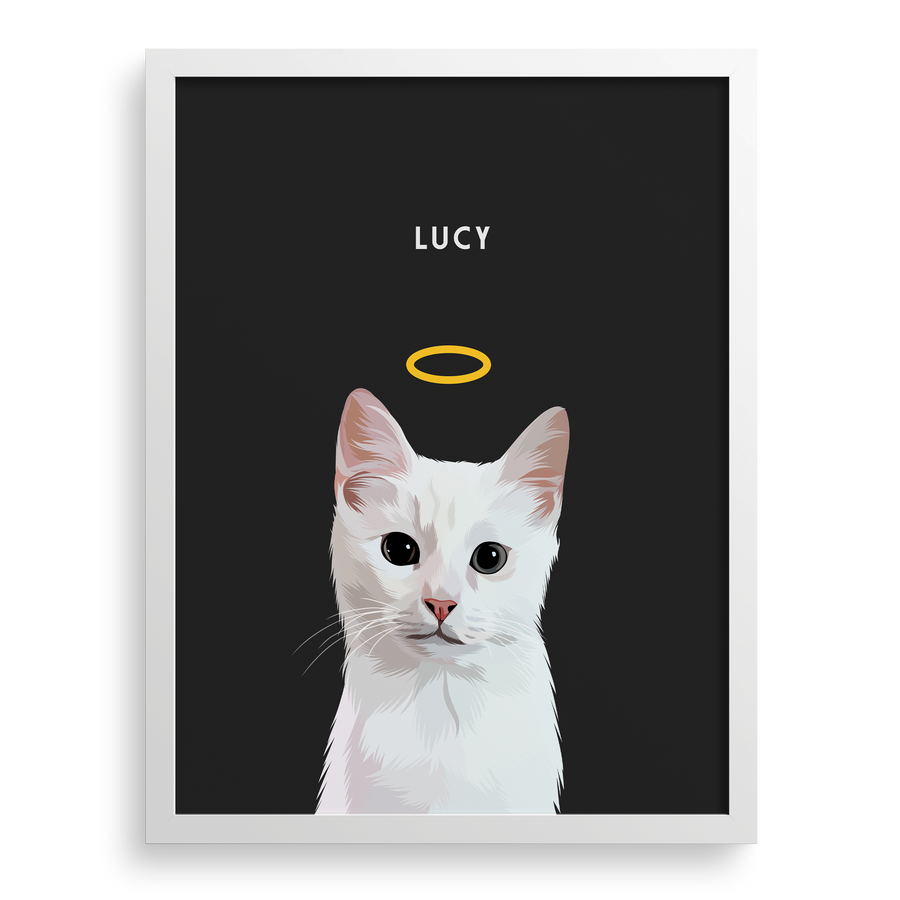 Retrato conmemorativo de mascota con halo