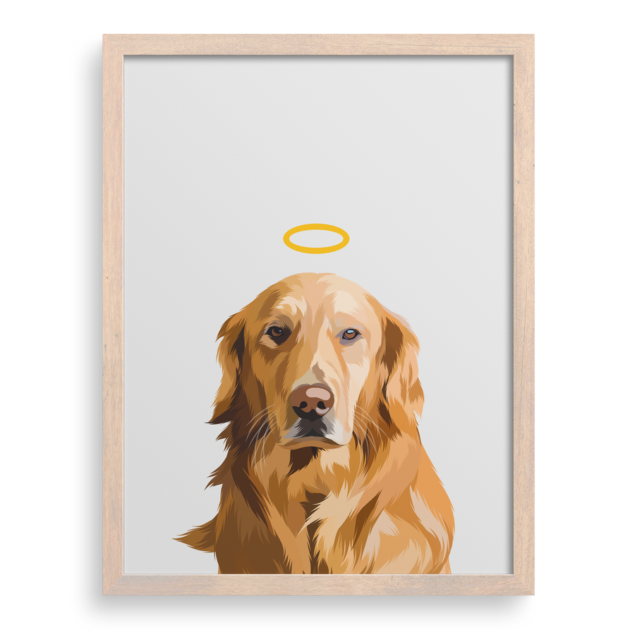 Retrato conmemorativo de mascota con halo