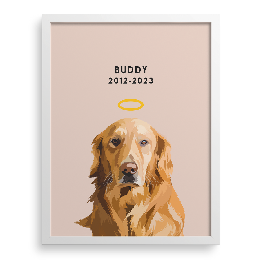 Retrato conmemorativo de mascota con halo