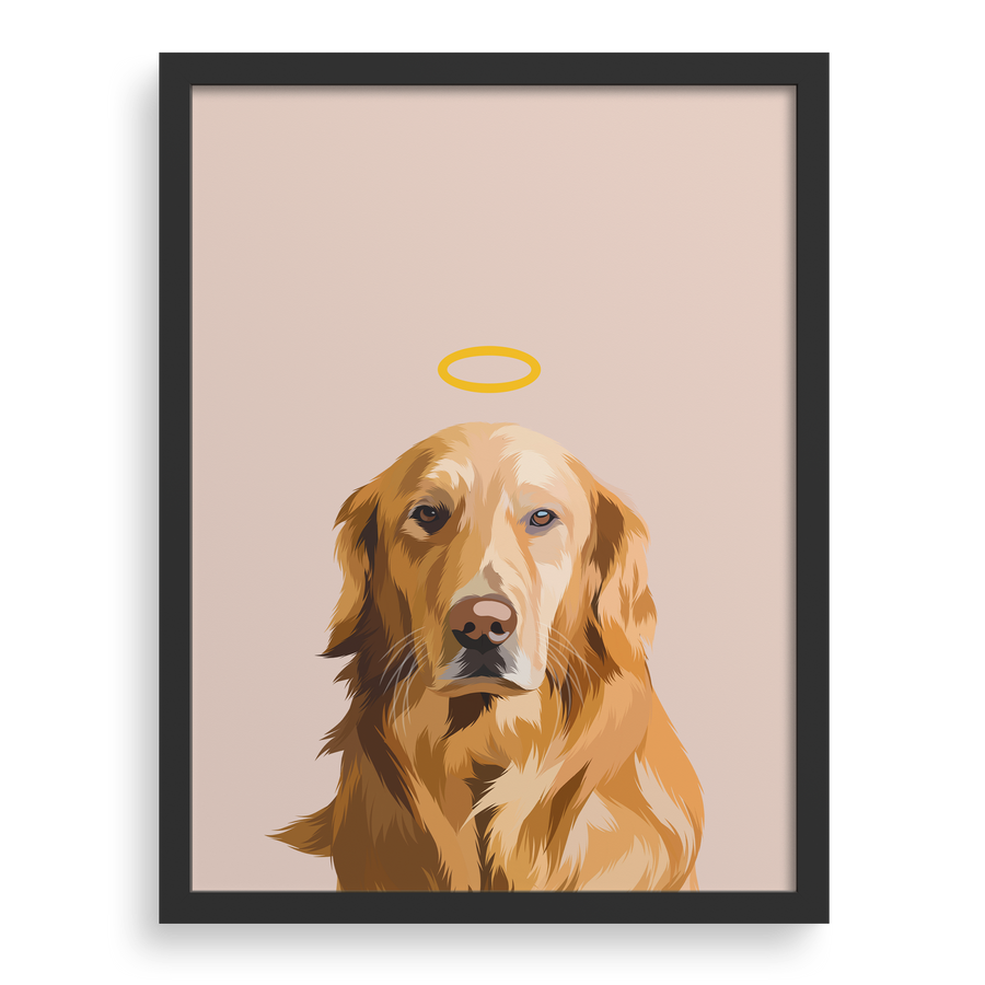 Retrato conmemorativo de mascota con halo
