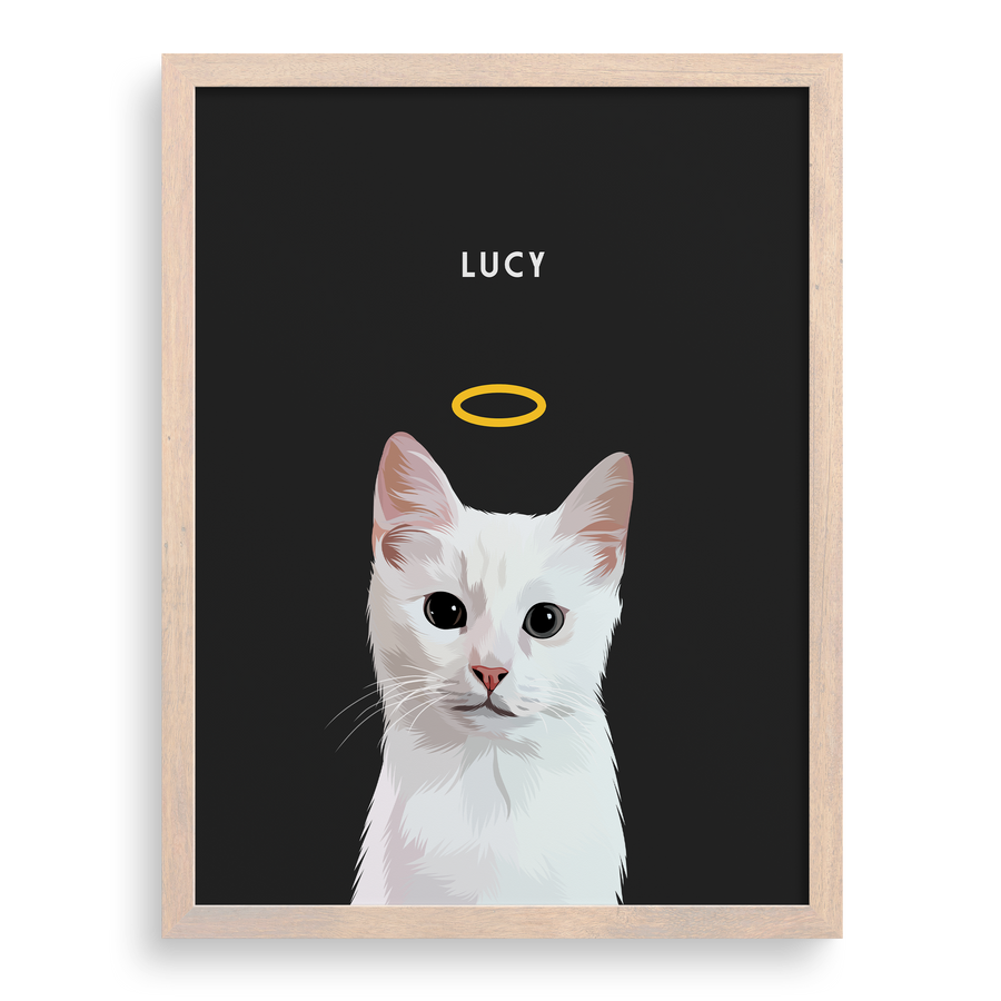 Retrato conmemorativo de mascota con halo