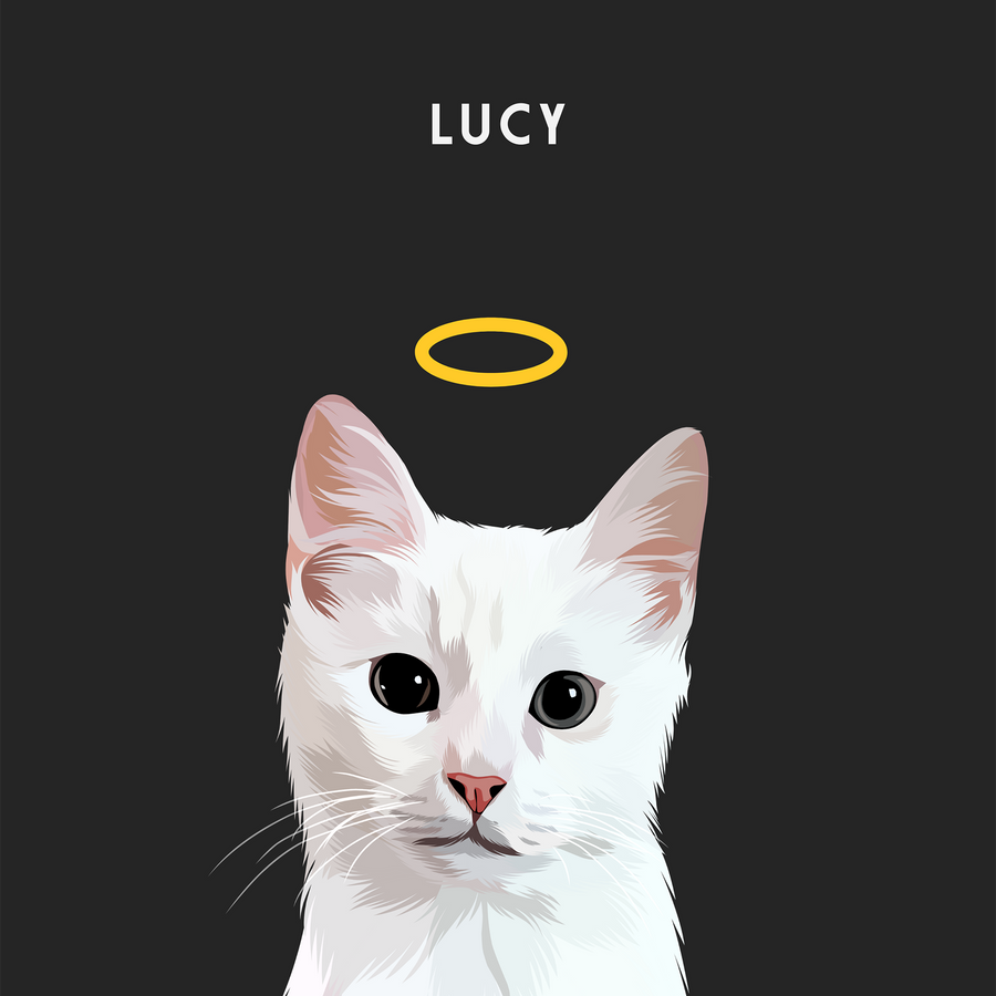 Retrato conmemorativo de mascota con halo