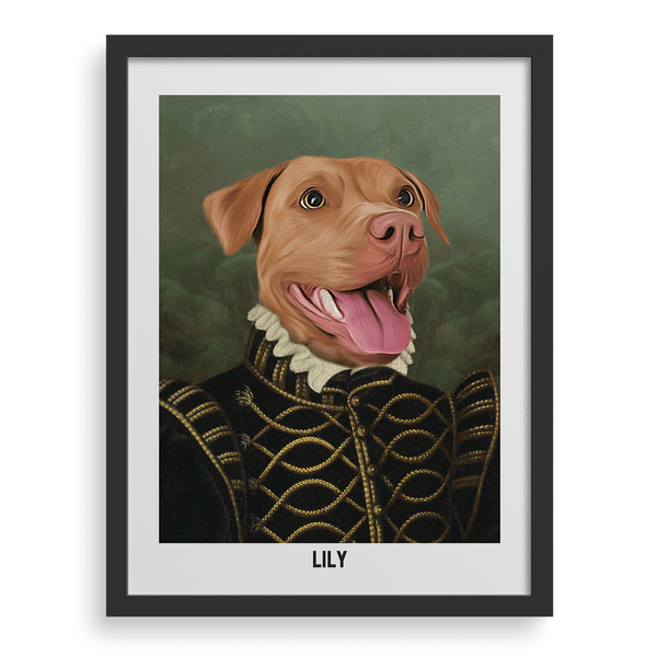 Retrato personalizado de la mascota de la Baronesa