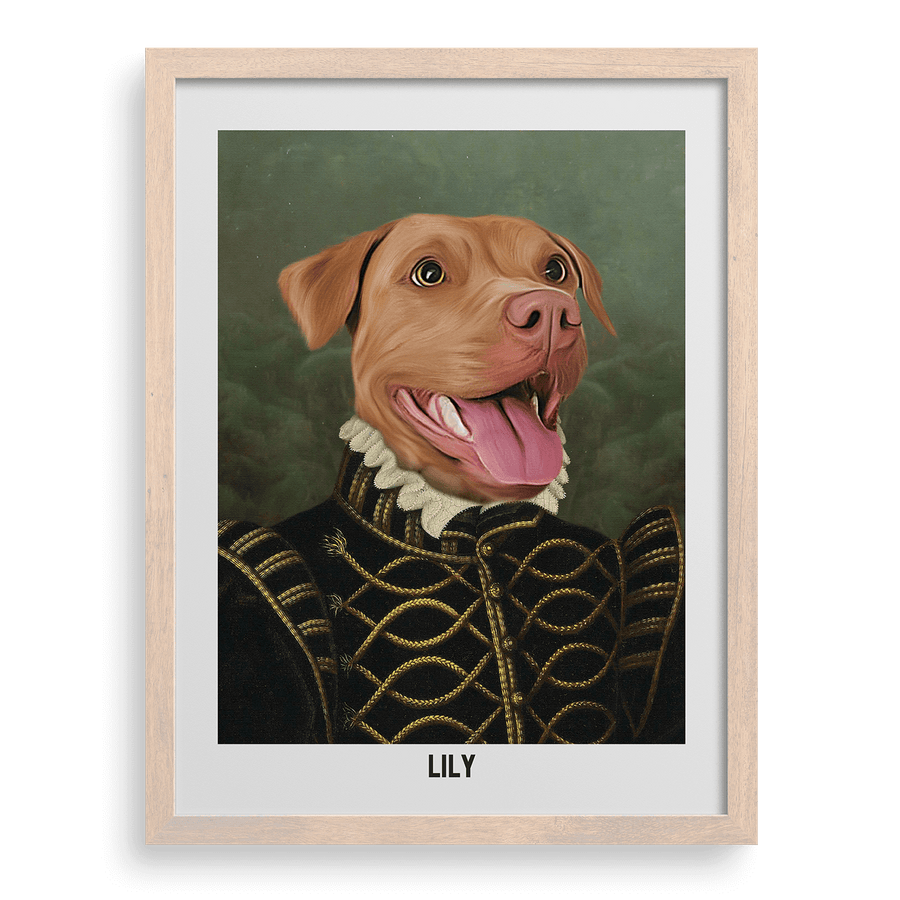 Retrato personalizado de la mascota de la Baronesa