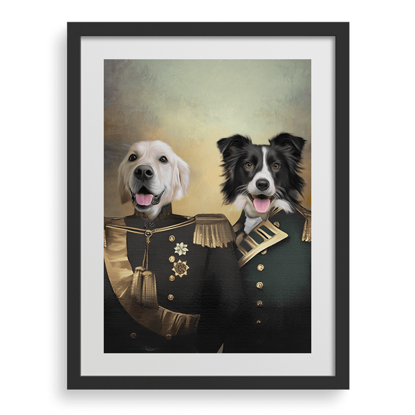 Retrato de mascota con protectores personalizados