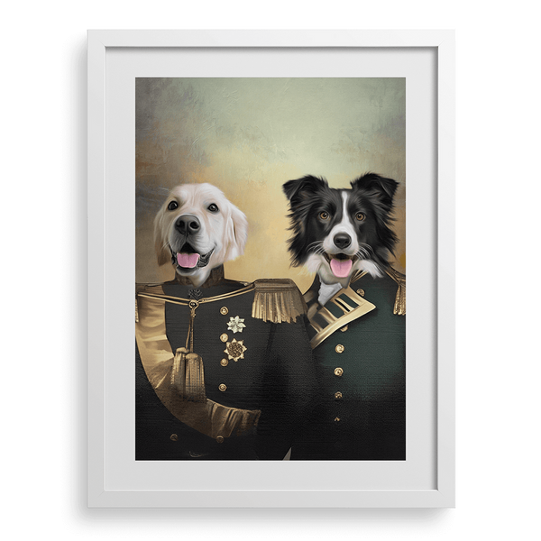 Retrato de mascota con protectores personalizados