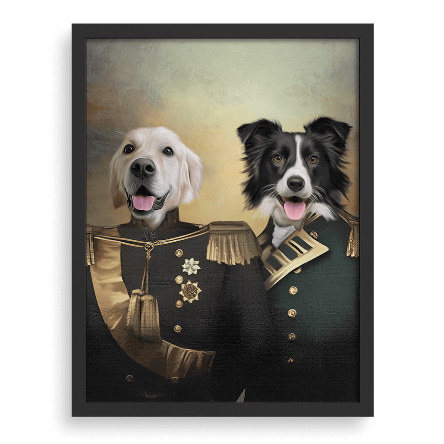 Retrato de mascota con protectores personalizados