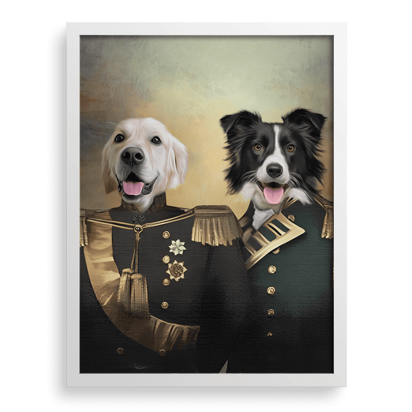 Retrato de mascota con protectores personalizados