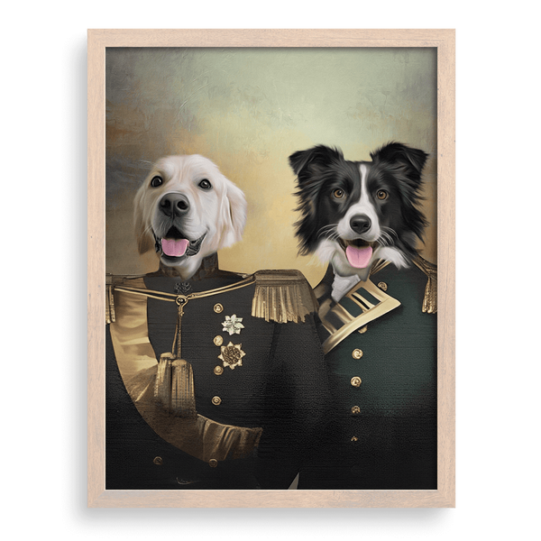 Retrato de mascota con protectores personalizados