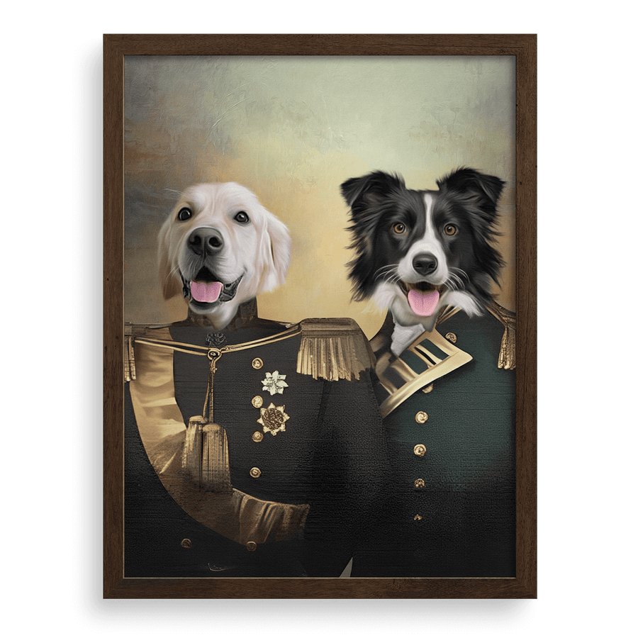 Retrato de mascota con protectores personalizados