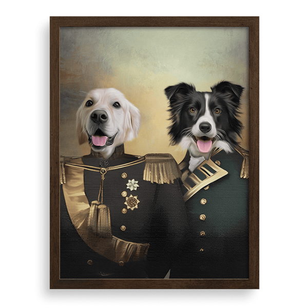 Retrato de mascota con protectores personalizados