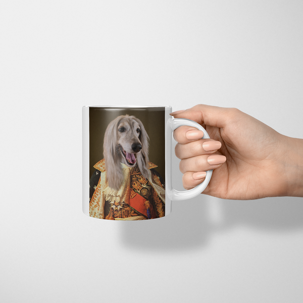 Taza con retrato de mascota de princesa real