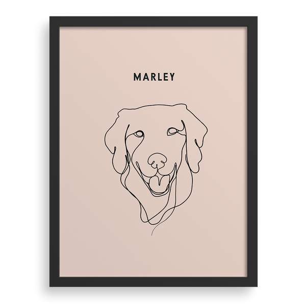 Retrato con dibujo lineal de una mascota