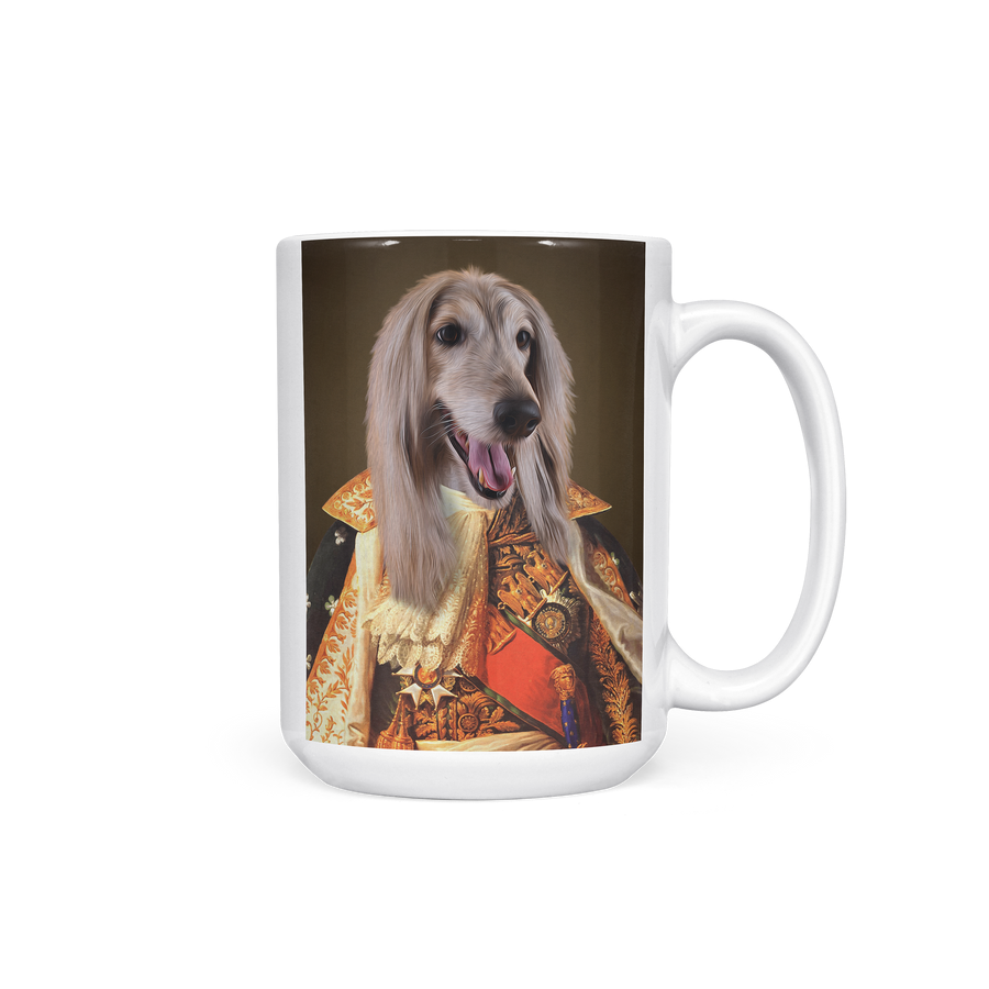 Taza con retrato de mascota de princesa real