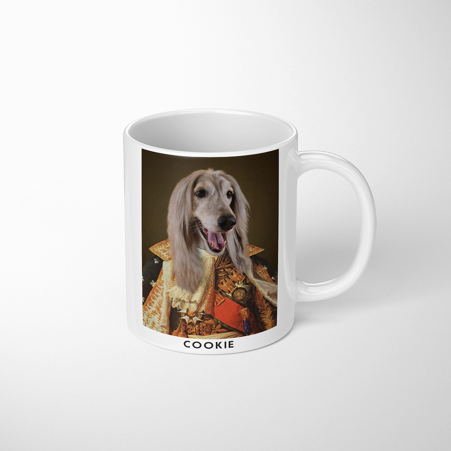Taza con retrato de mascota de princesa real