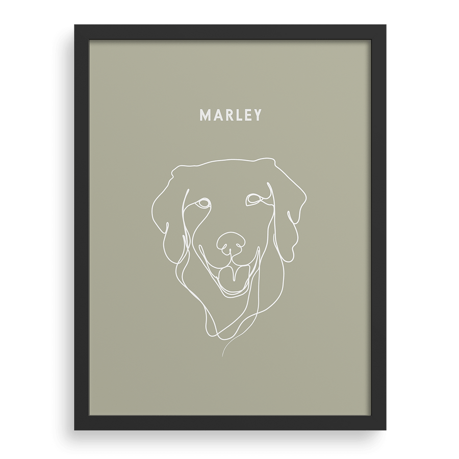 Retrato con dibujo lineal de una mascota