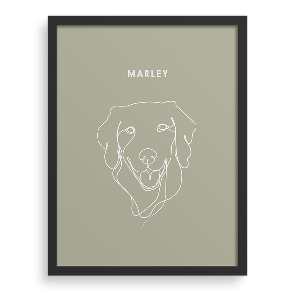 Retrato con dibujo lineal de una mascota