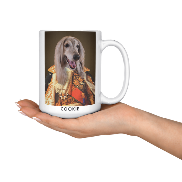 Taza con retrato de mascota de princesa real