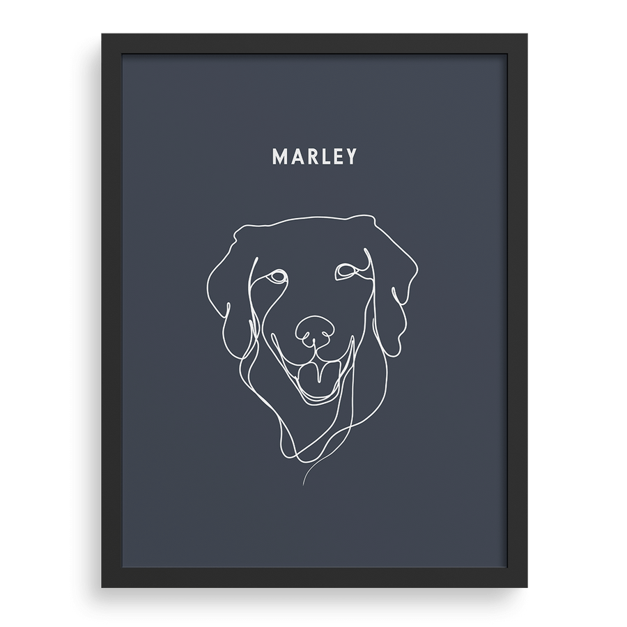 Retrato con dibujo lineal de una mascota