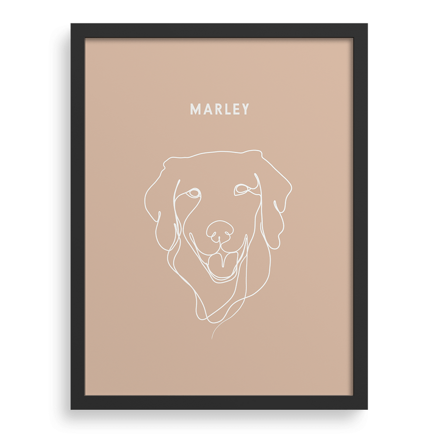 Retrato con dibujo lineal de una mascota